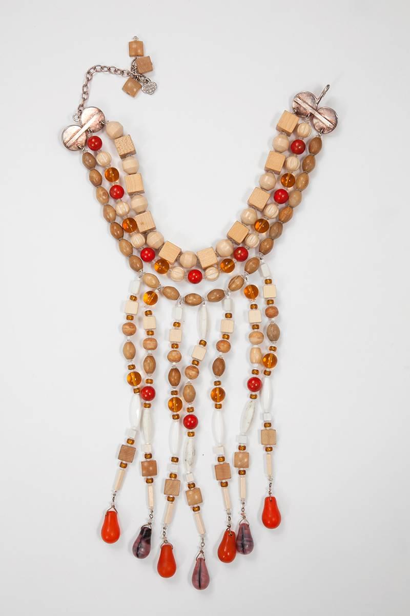Women's Yves Saint Laurent African Inspired Multi-Strand Necklace  For Sale