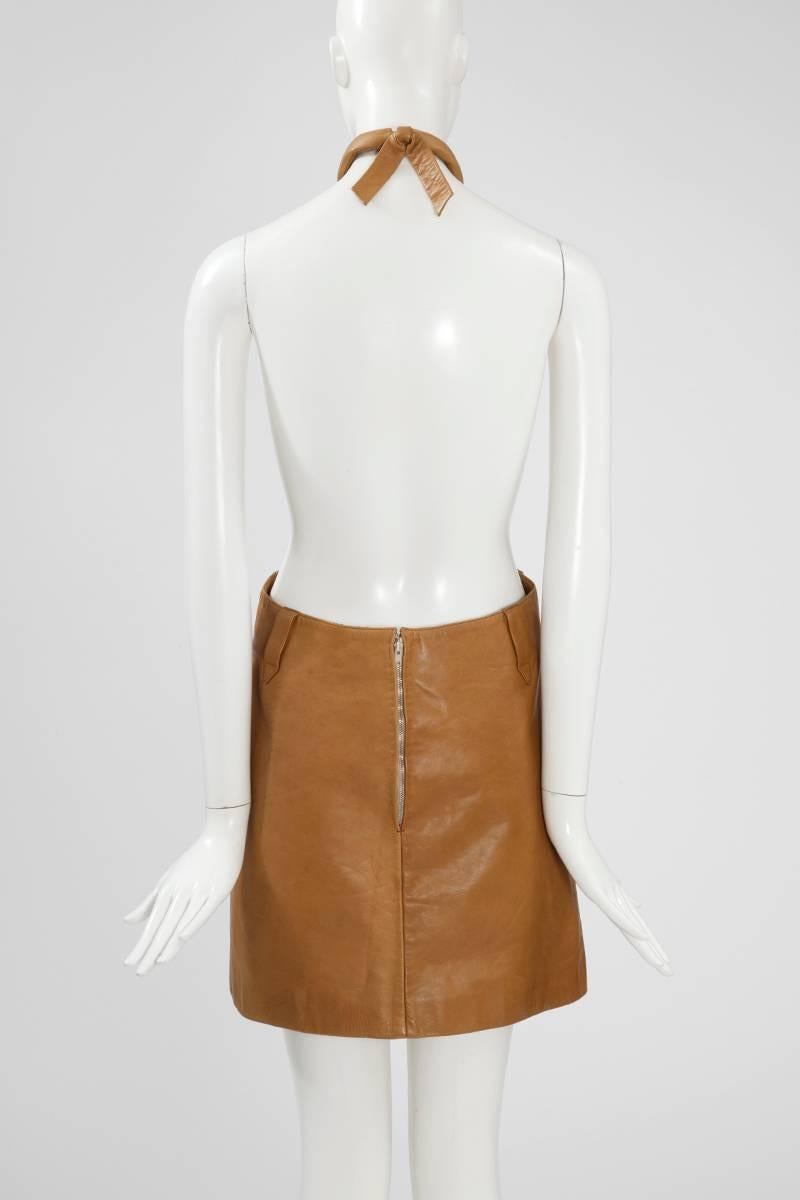 Women's Pierre Cardin Space Age Leather Mini Dress