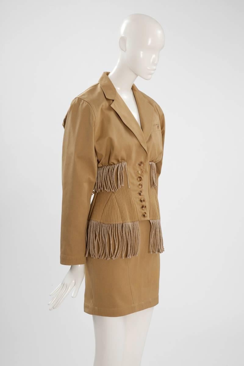 Brown Iconic Alaïa Cord Skirt Suit, Spring-Summer 1988