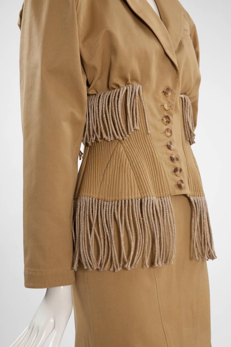 Iconic Alaïa Cord Skirt Suit, Spring-Summer 1988 In Good Condition In Geneva, CH