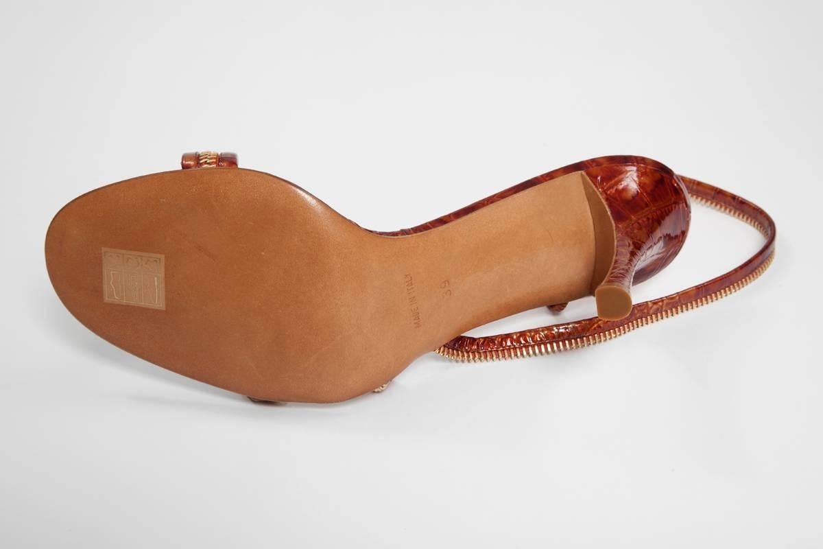 Women's Unworn Christian Dior by John Galliano Runway Leather Zipped Sandals, SS 2001