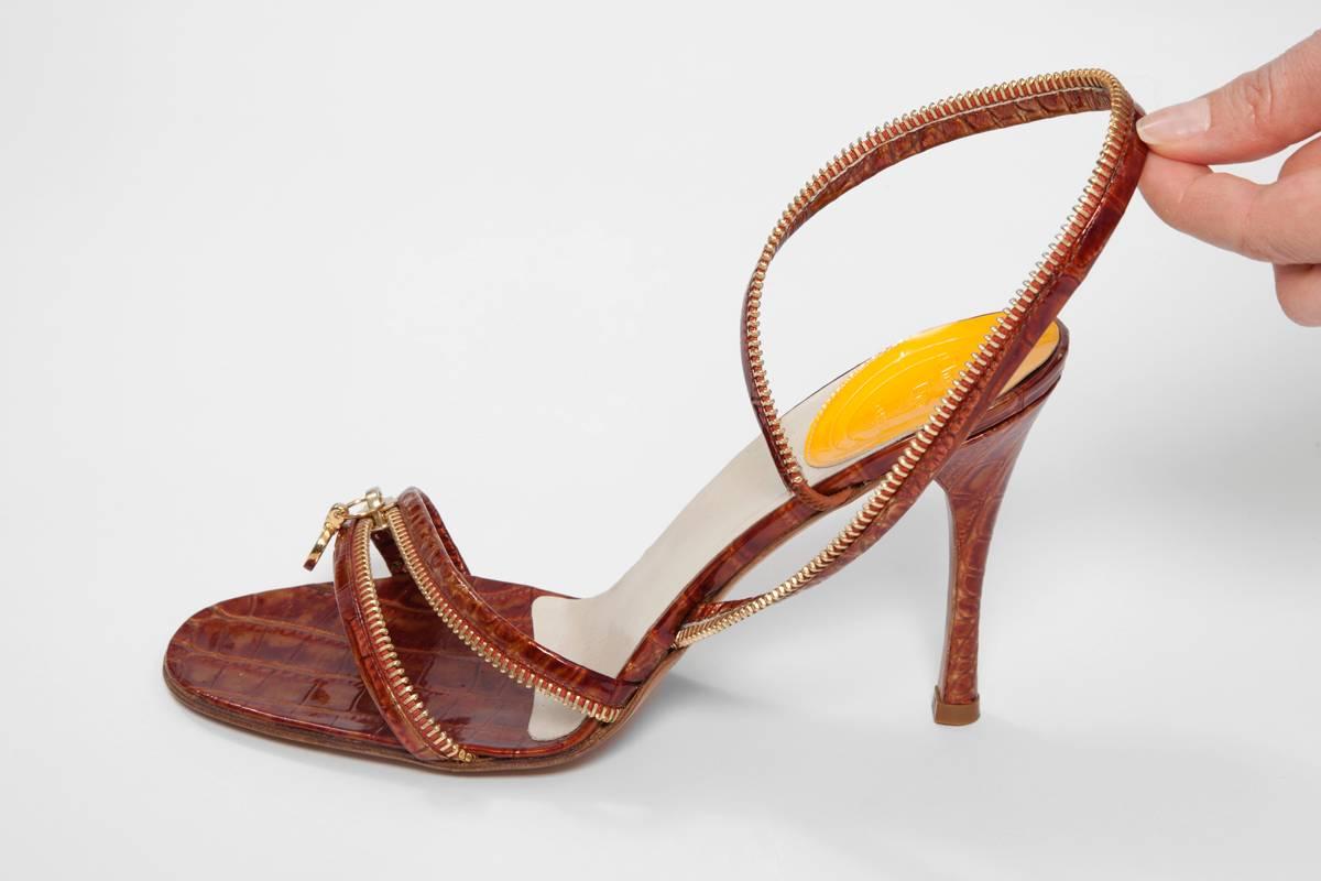 Unworn Christian Dior by John Galliano Runway Leather Zipped Sandals, SS 2001 2