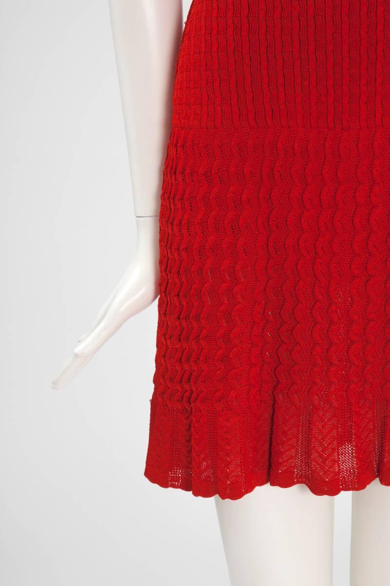 Red Alaïa Crochet Knit Dress, Spring-Summer 1992 