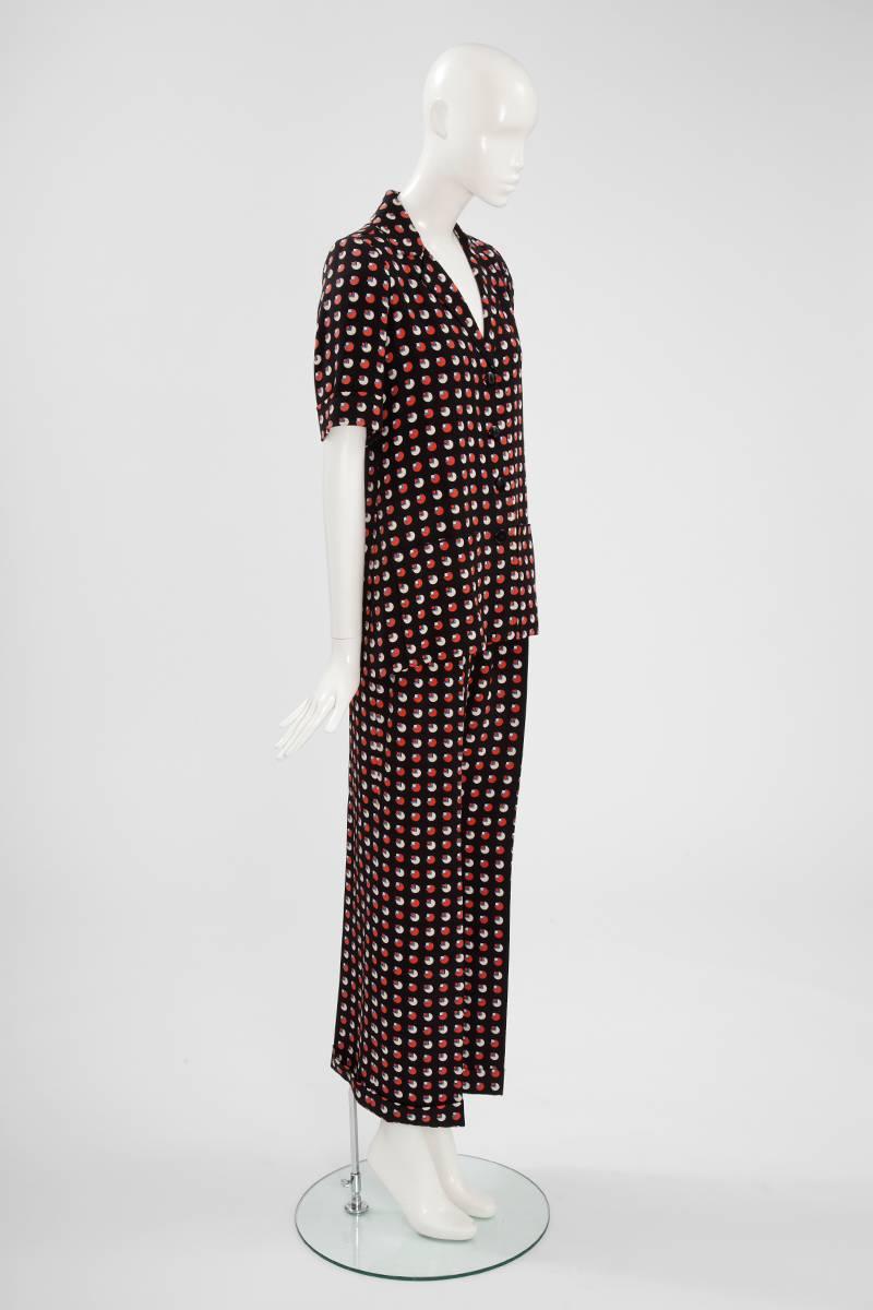 Black Yves Saint Laurent Haute Couture Trousers Suit, Circa 1973