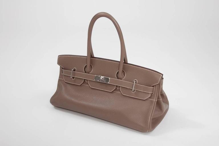 Hermes Etoupe Taurillon Clemence Leather 42 cm JPG Shoulder Birkin Handbag  at 1stDibs | hermes jpg birkin 42, hermes birkin jpg, birkin shoulder bag