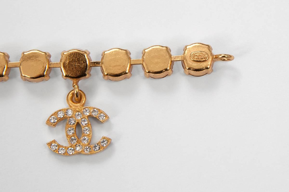 Women's Chanel Rhinestone CC Charms Bracelet, Spring-Summer 1996