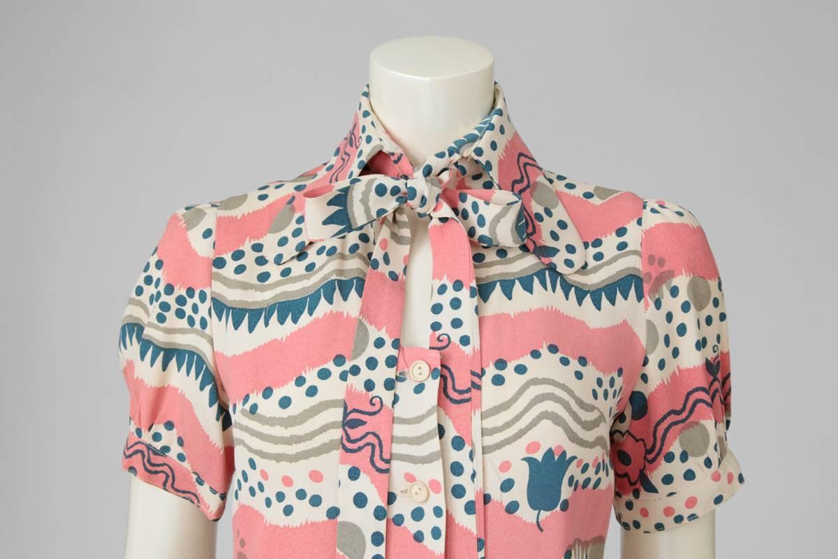 Beige Radley Of London With Celia Birtwell Print Mini Shirt Dress