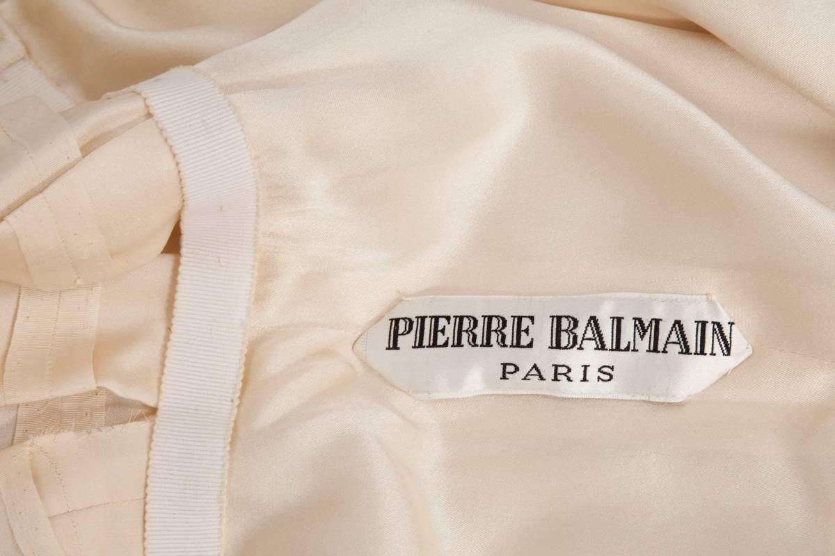 Pierre Balmain Haute Couture Kleid aus Seide und Guipure, um 1970 im Angebot 5