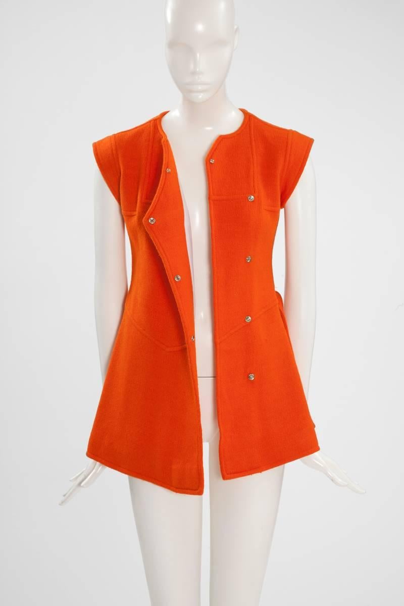 Women's Numbered Courreges Double-Breasted Wool Tunic