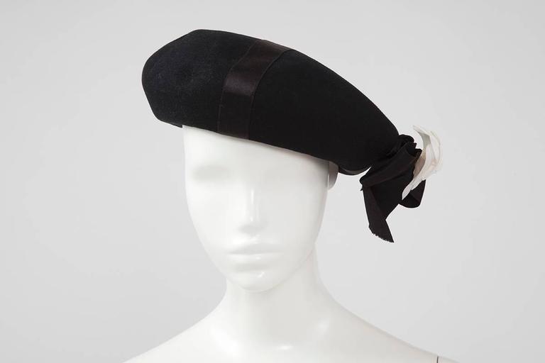 Chanel Wool-Felt Camellia Beret Hat