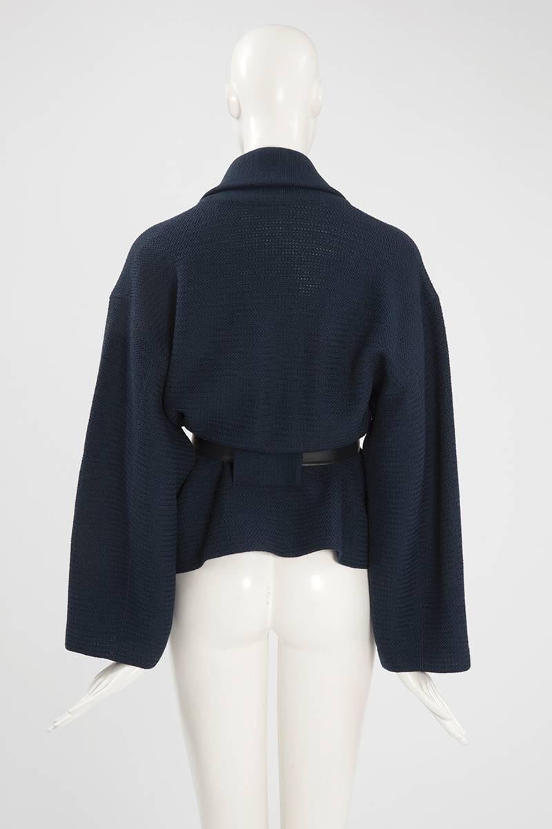 Women's Rare Alaia Wool Knit Belted Kimono Jacket