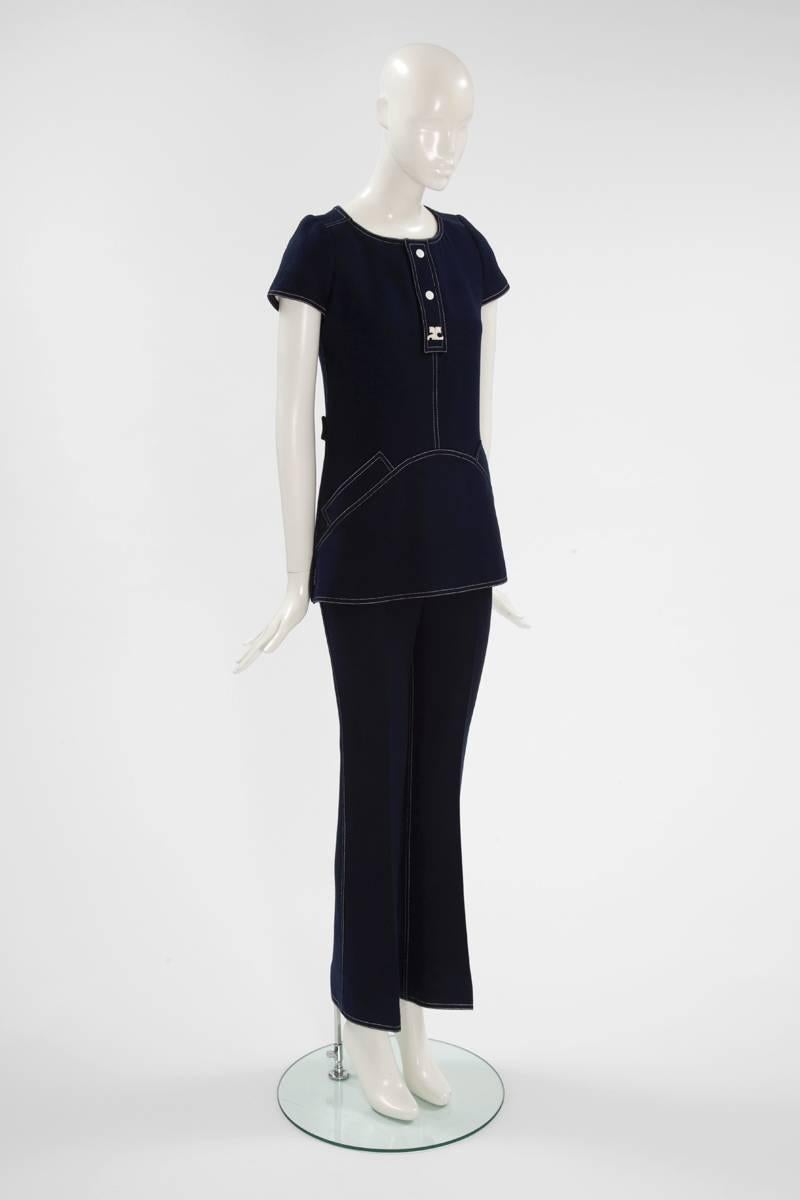 Numbered Courreges Couture Trousers Suit In Excellent Condition In Geneva, CH