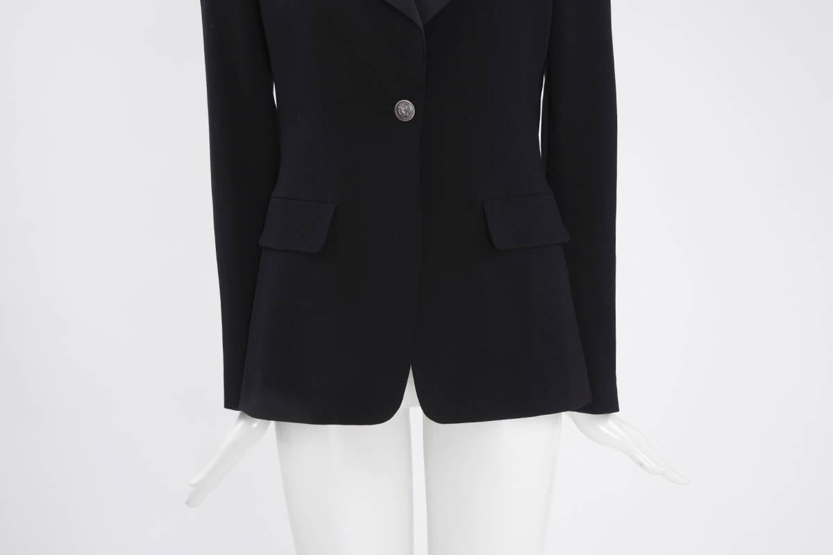 Black Chanel Wool Blazer Jacket 