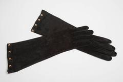 Yves Saint Laurent New Studded Suede Gloves