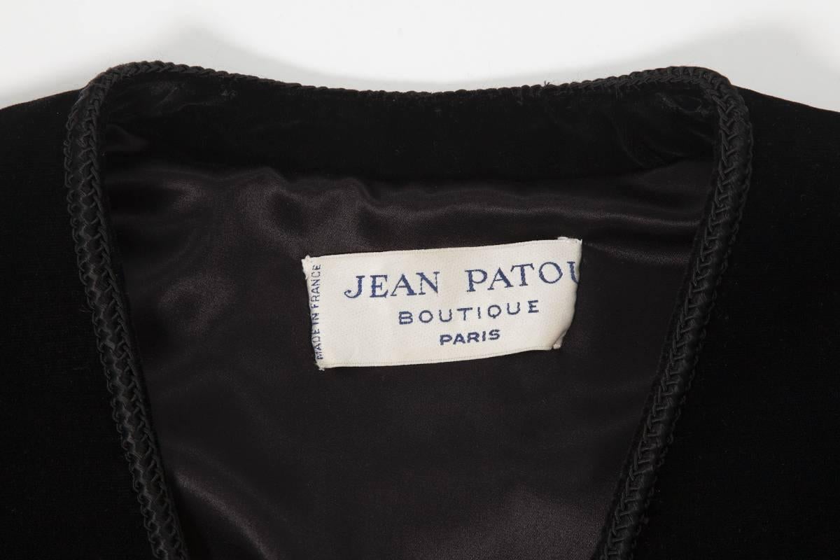Women's Jean Patou Velvet Dress, Circa 1968  For Sale