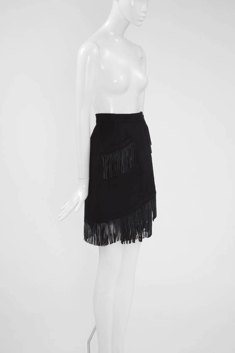 saint laurent fringe skirt