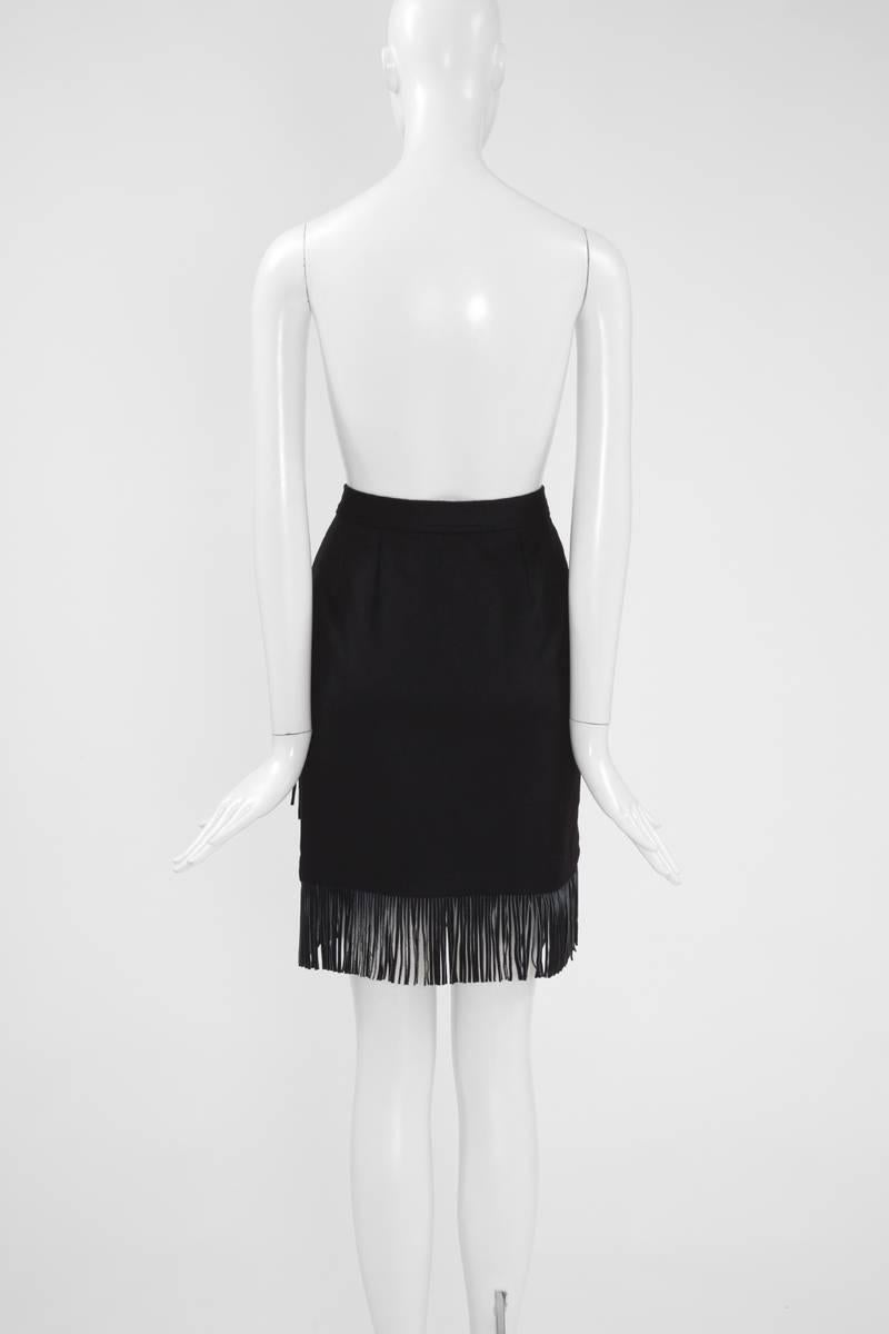 Yves Saint Laurent Fringed Wrap Skirt  In Excellent Condition In Geneva, CH