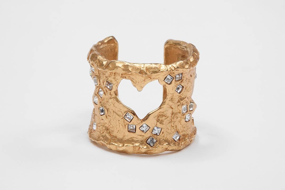 Christian Lacroix Gold-Plated & Rhinestones Cuff Bracelet  In Excellent Condition In Geneva, CH