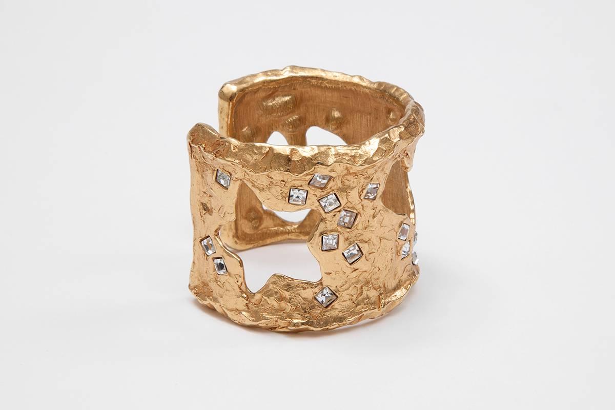 Women's Christian Lacroix Gold-Plated & Rhinestones Cuff Bracelet 