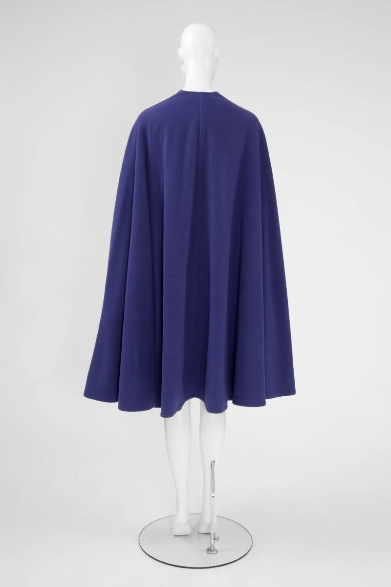 Purple Yves Saint Laurent Wool Cape 