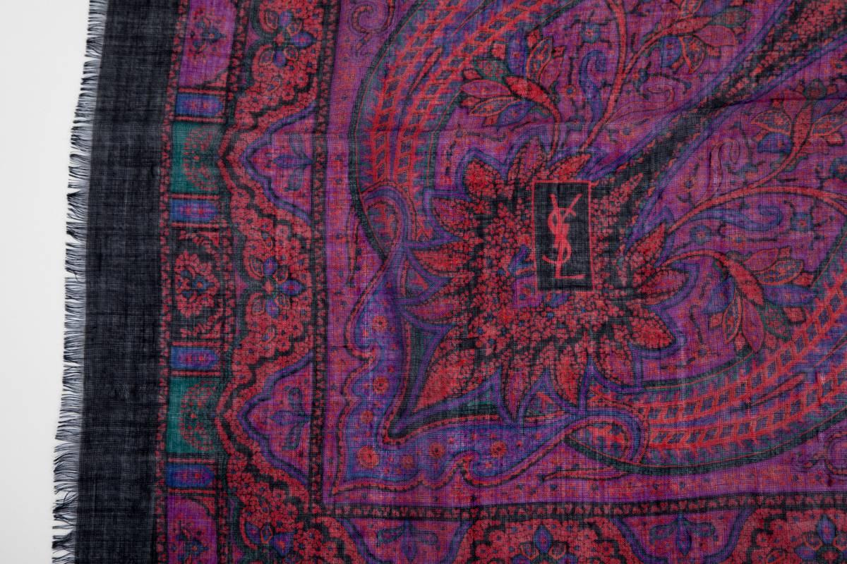 Women's Yves Saint Laurent Paisley Wool Shawl