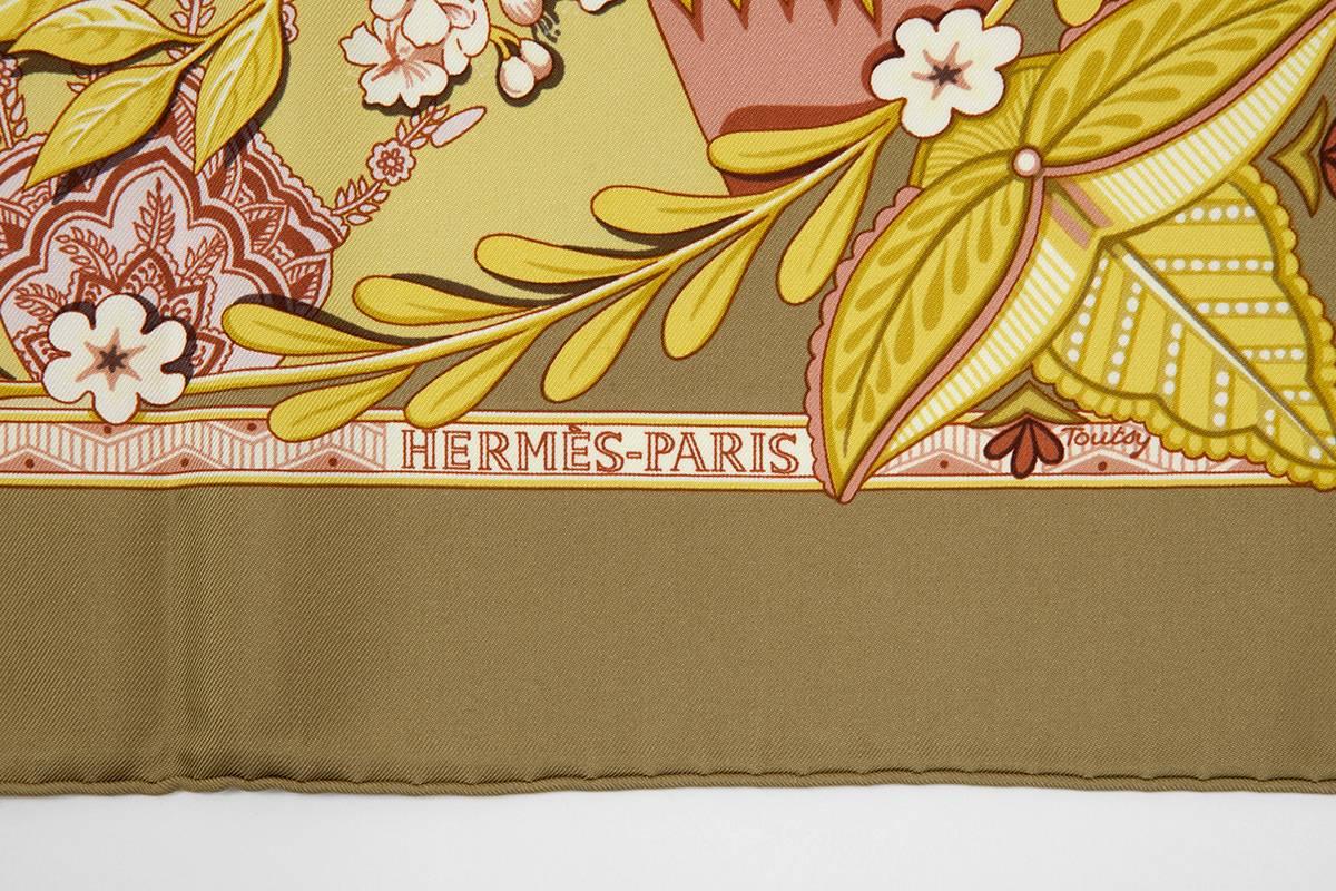 2002 Hermes “Les Chants Du Henne” Silk Twill Carre Scarf  In Excellent Condition In Geneva, CH