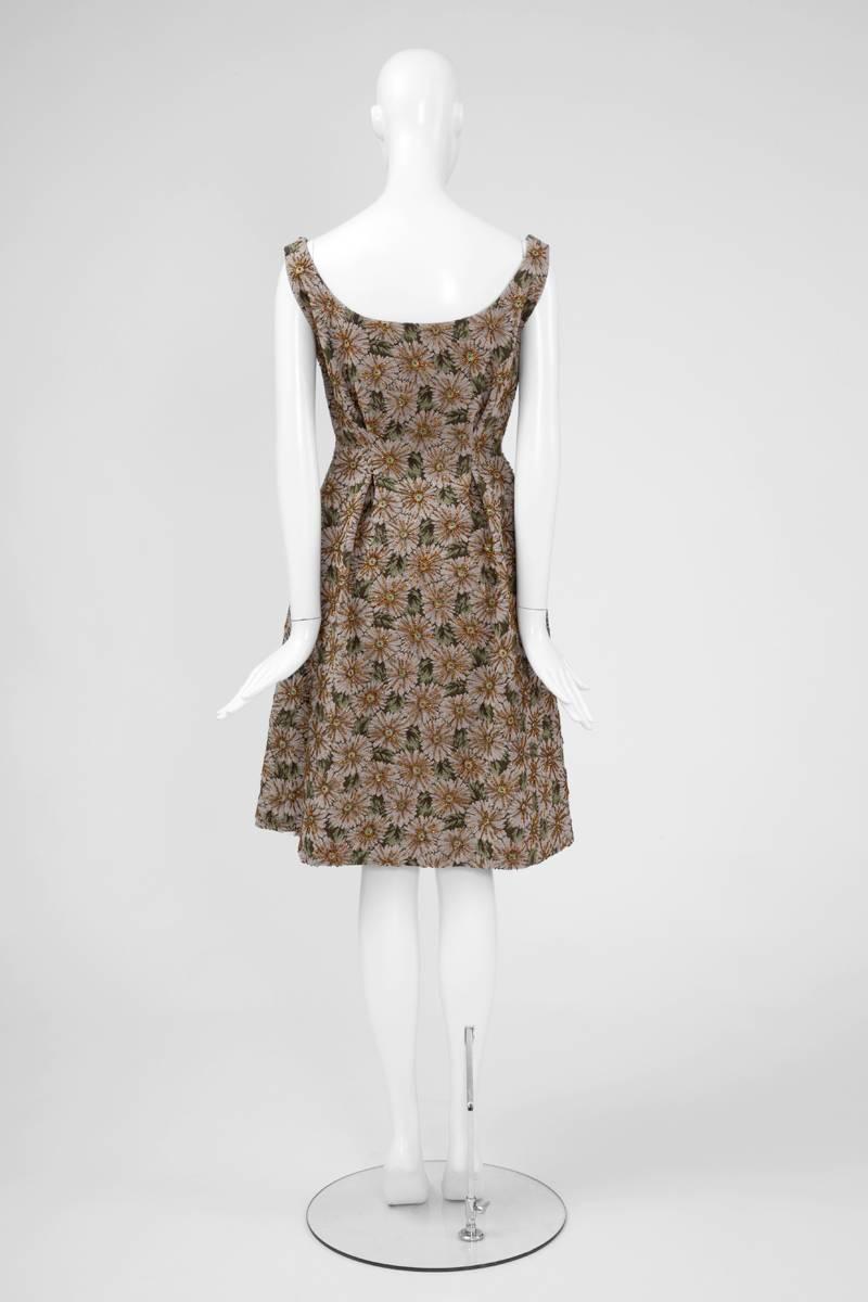 Women's 1950’s Haute Couture Tapestry Beaded Dress  For Sale
