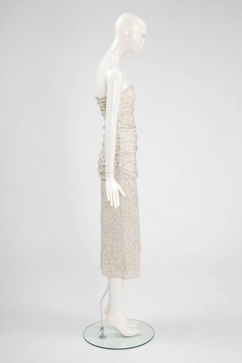 Angelo Tarlazzi Glitzerfarbenes trägerloses Kleid, ca. 1988 im Zustand „Hervorragend“ im Angebot in Geneva, CH