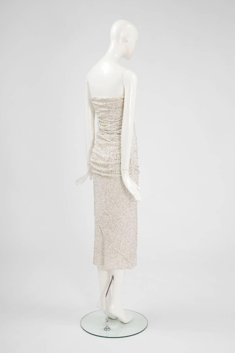 Women's Angelo Tarlazzi Glitter Strapless Dress, Circa 1988 For Sale