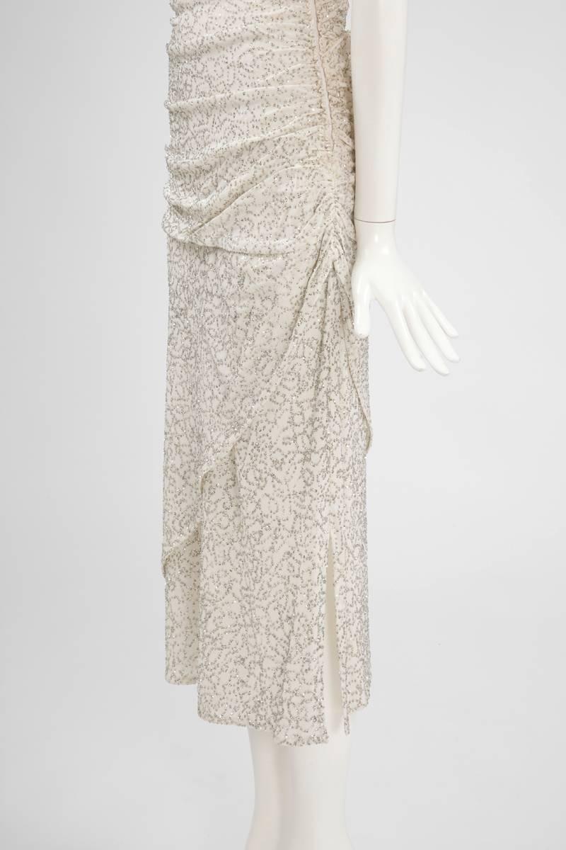 Angelo Tarlazzi Glitzerfarbenes trägerloses Kleid, ca. 1988 im Angebot 4