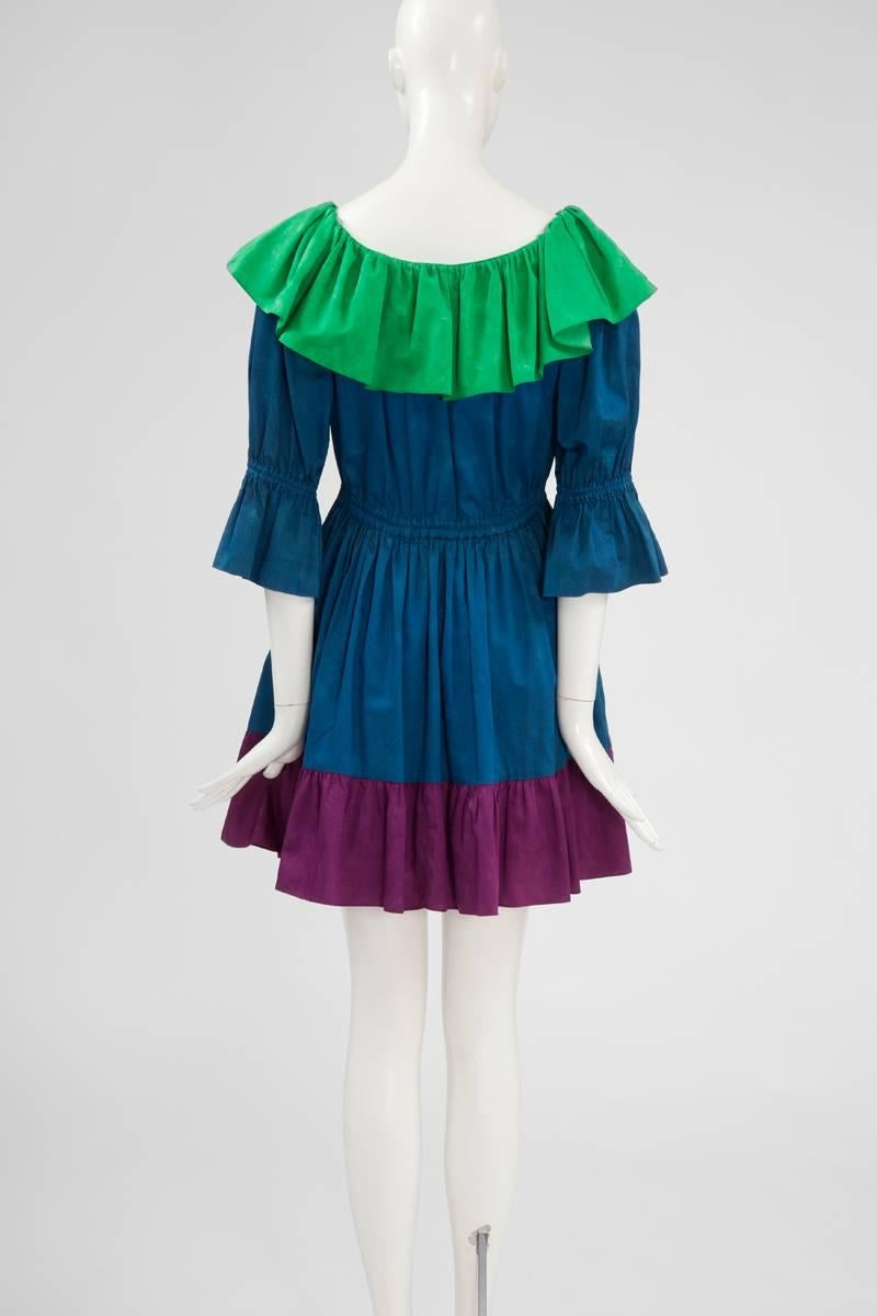 Yves Saint Laurent Colorblock Ruffle Dress 2