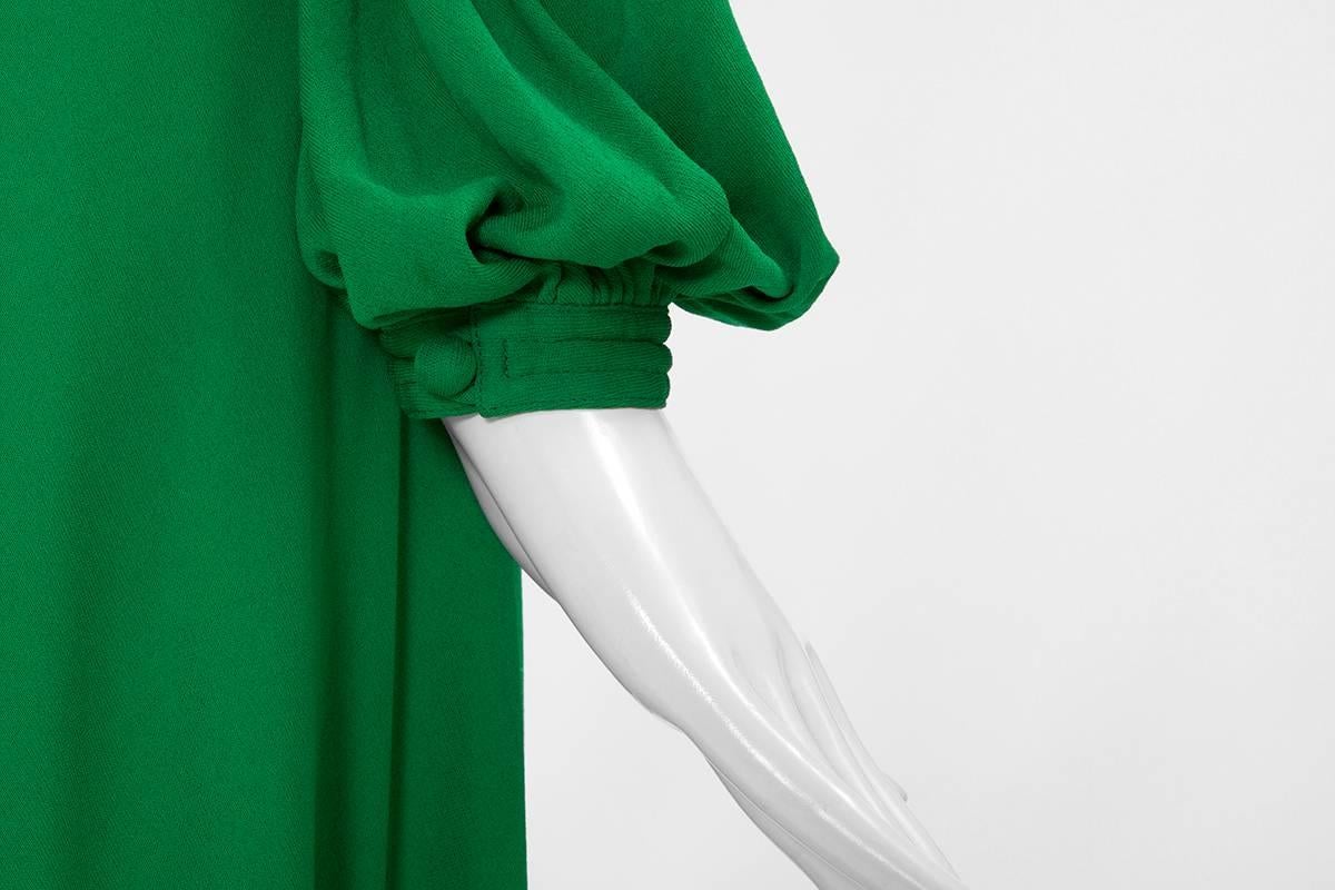 Green Documented Jean Muir Maxi Dress