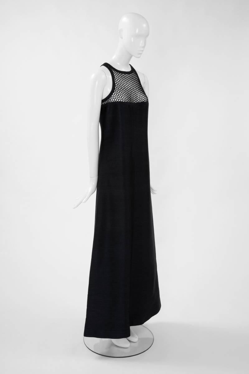 Noir Courrèges - Robe longue sans manches A-Line  en vente