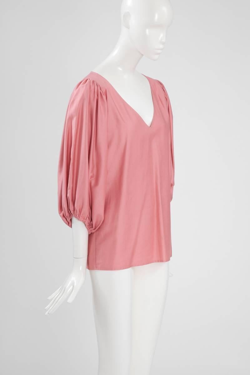 Yves Saint Laurent Bauernbluse Tunika  (Pink) im Angebot