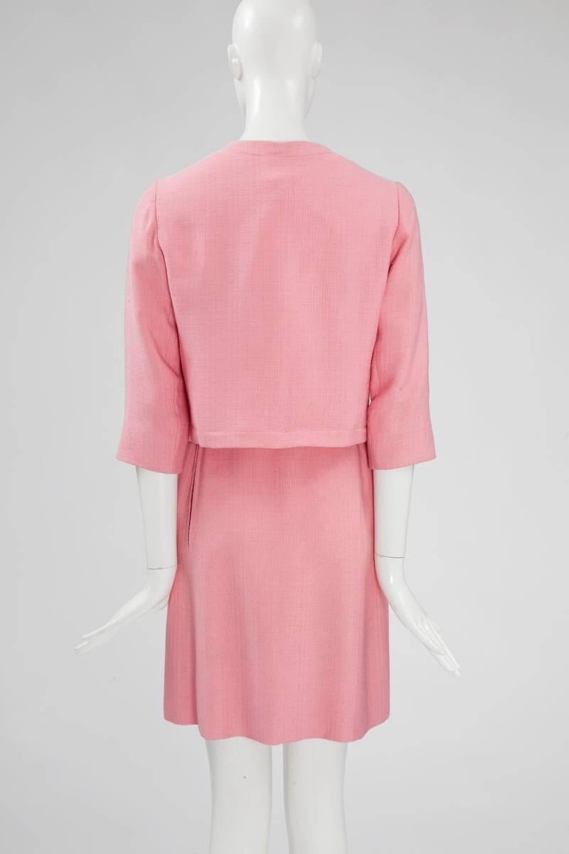 Pink Nina Ricci Haute Couture Dress Suit  For Sale