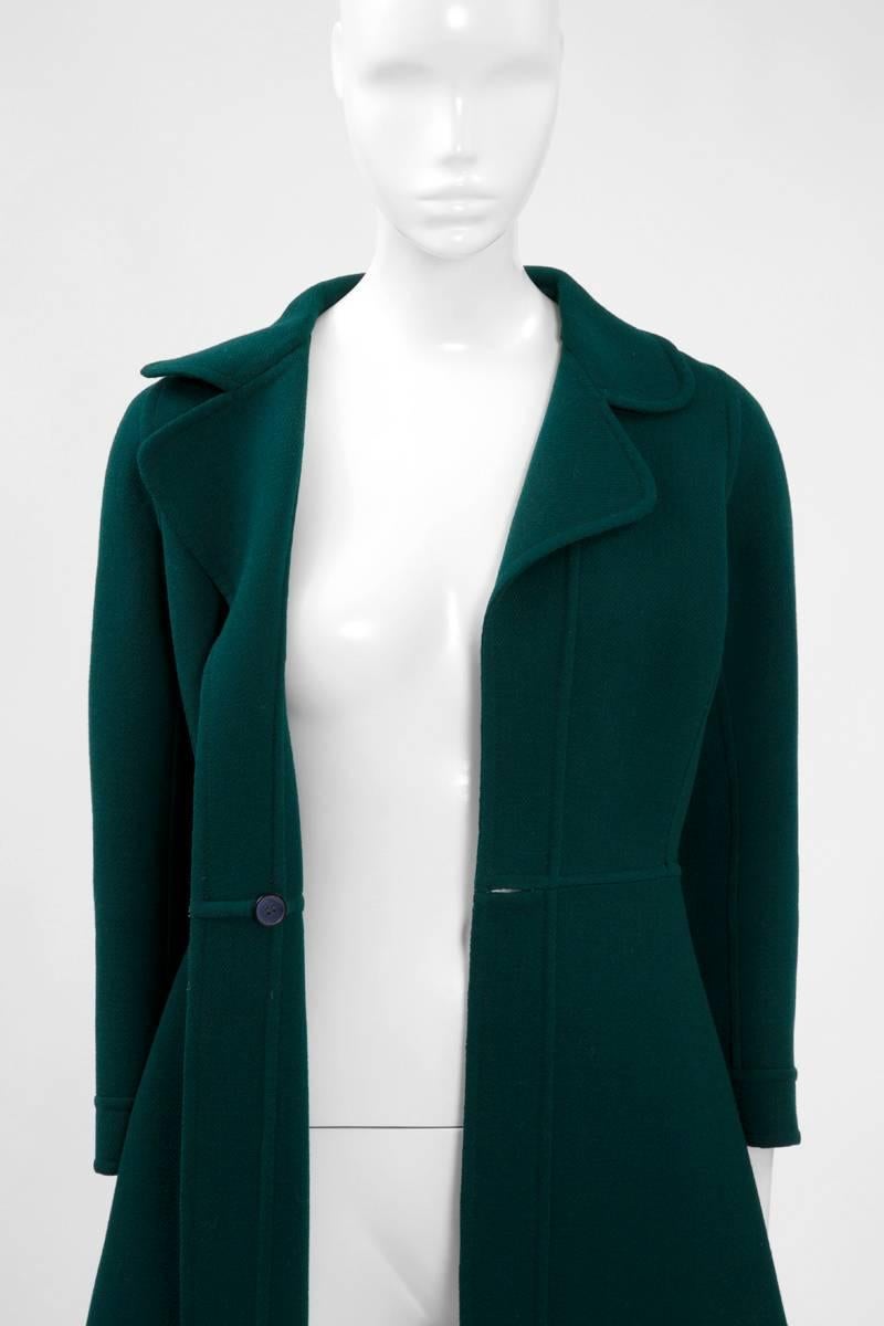 Miguel Rueda Couture Wool Coat In Excellent Condition In Geneva, CH