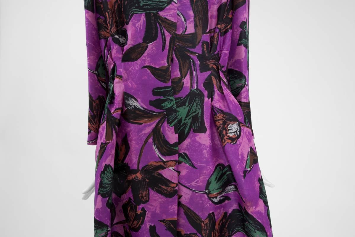 Purple Marni Printed Silk Draped Coat, Spring - Summer 2009 