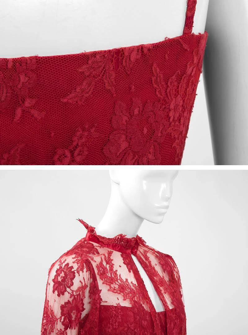 Torrente Ruffled Lace Mini Dress Suit For Sale 1
