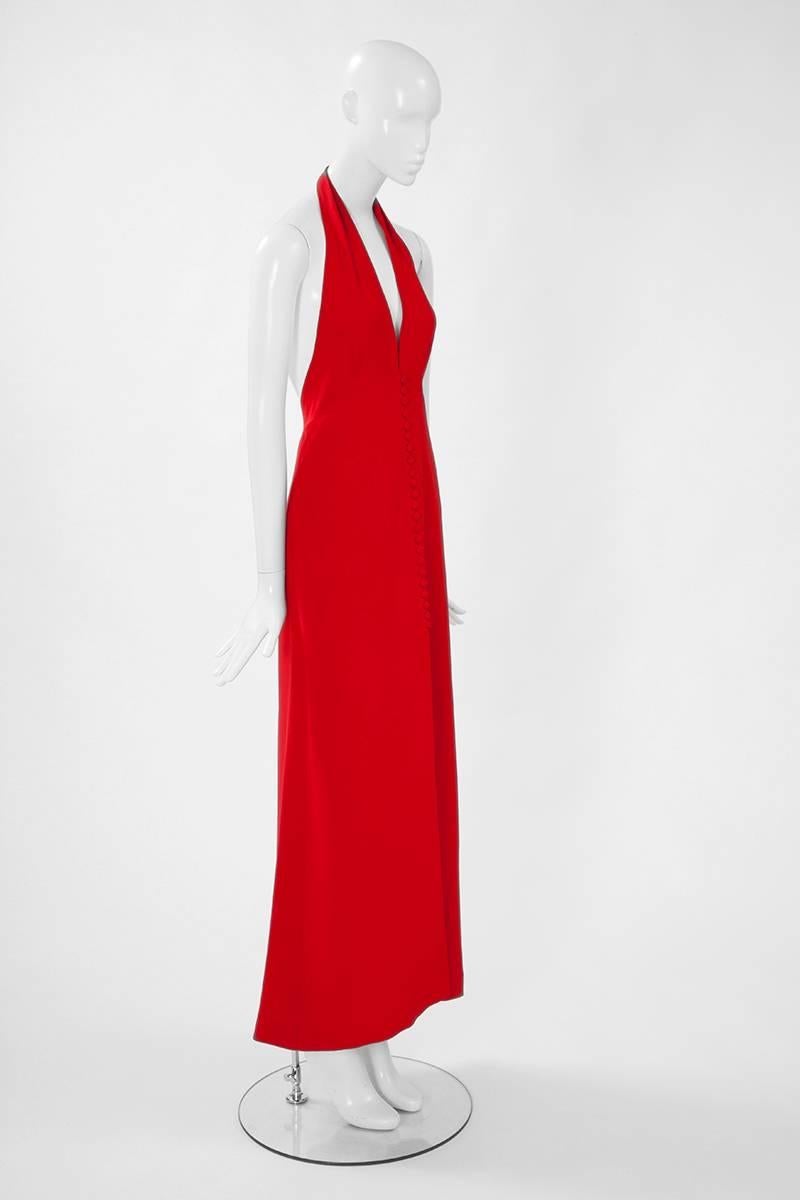 Red Alma Calzoni Evening Dress