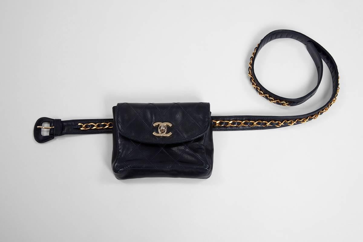 chanel quilted purse belt