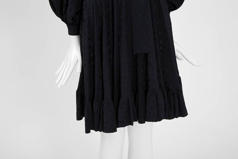Yves Saint Laurent Silk Jacquard Ruffle Dress, Circa 1978 1
