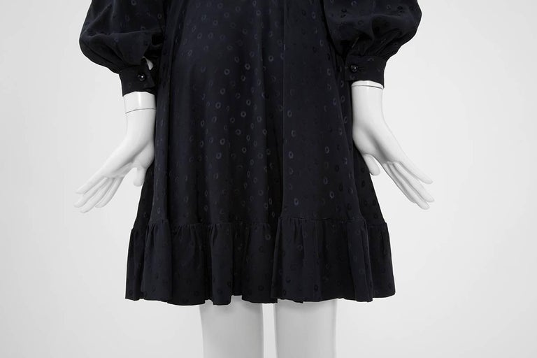 Yves Saint Laurent Silk Jacquard Ruffle Dress, Circa 1978 3