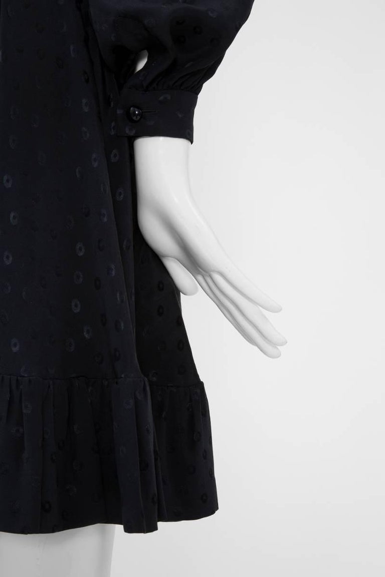 Yves Saint Laurent Silk Jacquard Ruffle Dress, Circa 1978 4