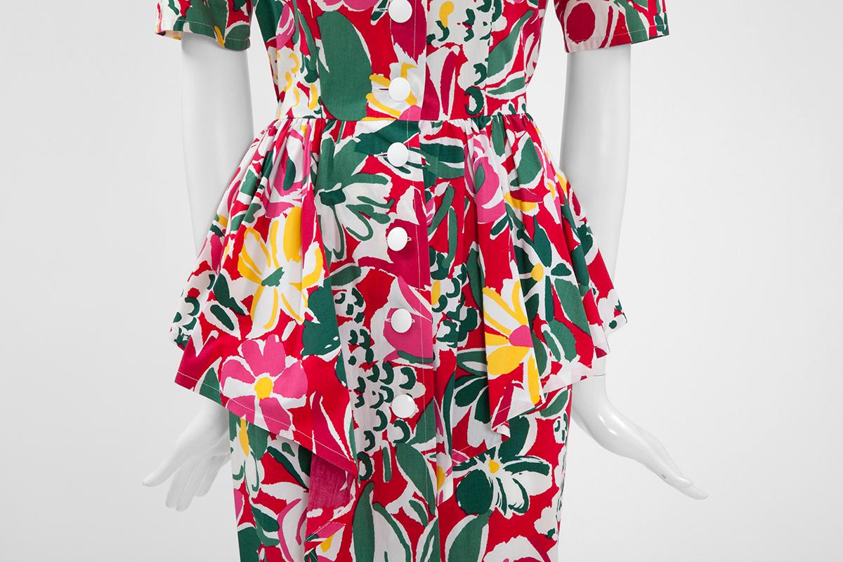 Abito con peplo floreale di Guy Laroche In condizioni ottime in vendita a Geneva, CH