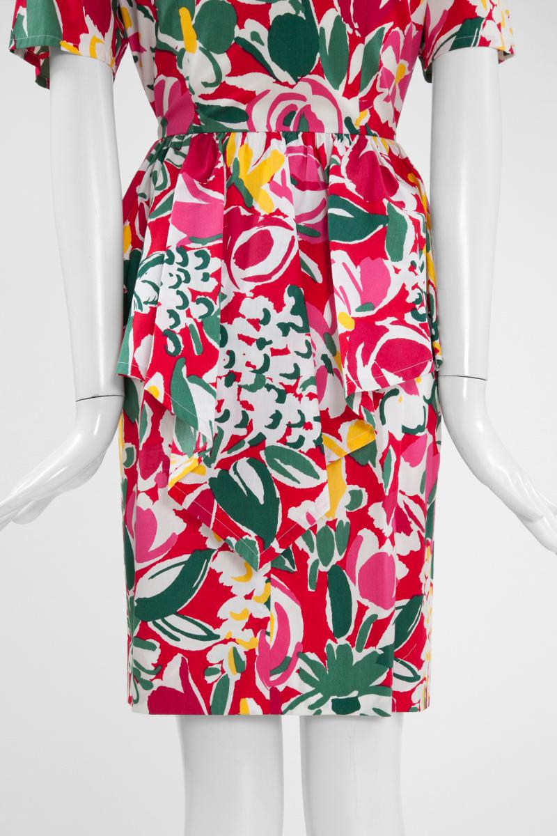 Abito con peplo floreale di Guy Laroche in vendita 4