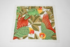 Hermes "Les Perroquets in Detail" Silk Twill Carre Scarf
