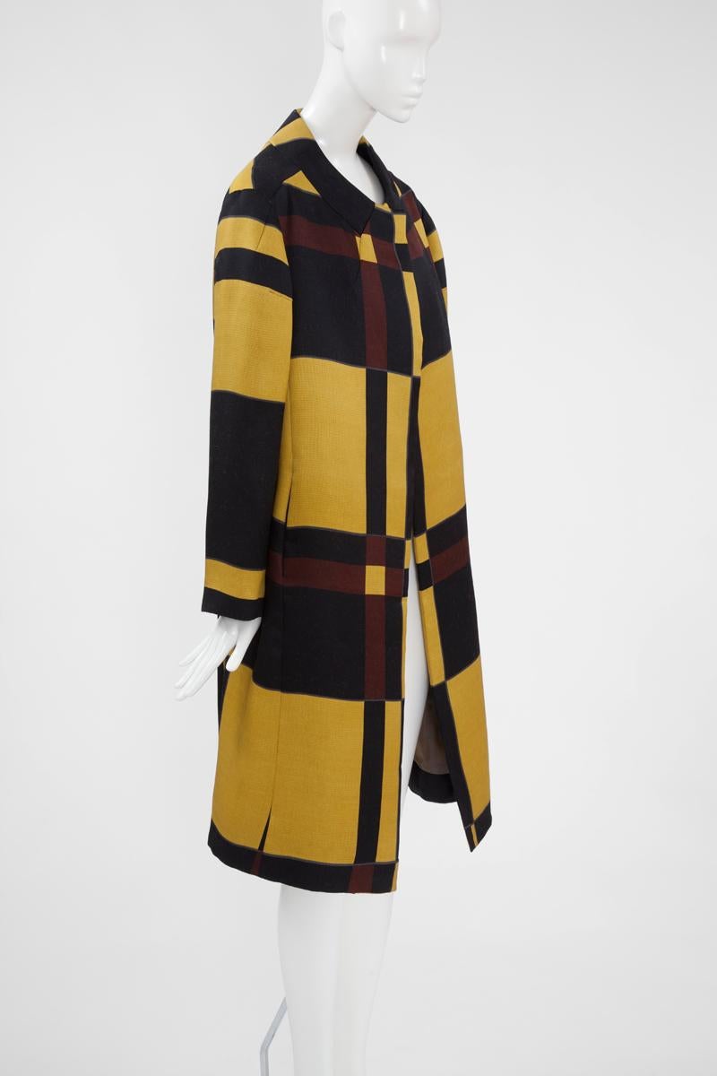 Black Marni Runway Silk & Wool Coat, Fall-Winter 2008 For Sale