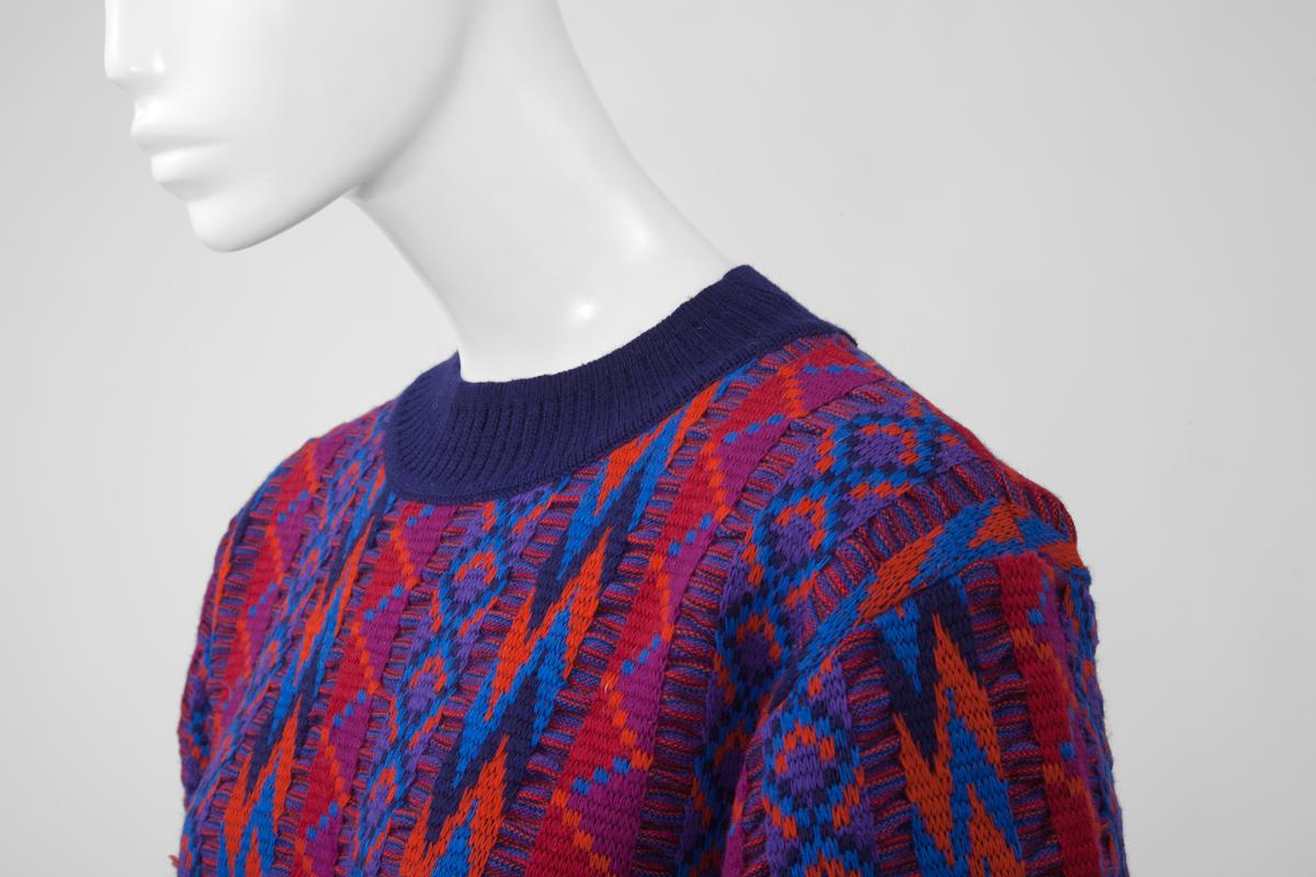 Violet Pull et écharpe en laine de défilé Yves Saint Laurent, automne-hiver 1982-1983 en vente