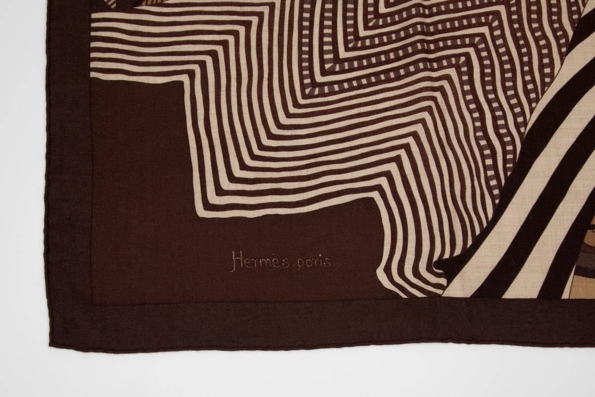 New Hermes “Coupons Indiens” Cashmere & Silk Stole Shawl In New Condition In Geneva, CH