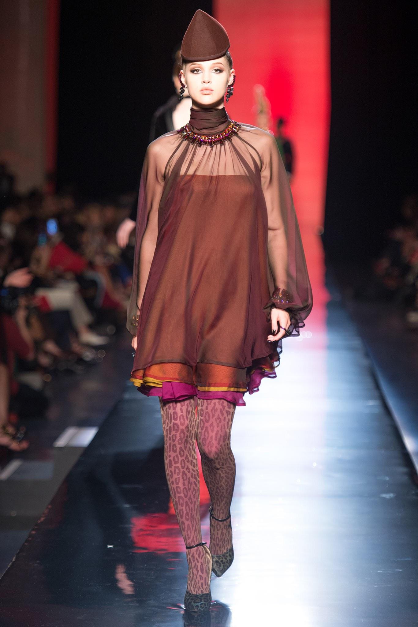 Noir Jean Paul Gaultier - Robe de défilé couture, automne-hiver 2013-2014 en vente